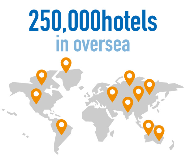 250,000hotels in oversea